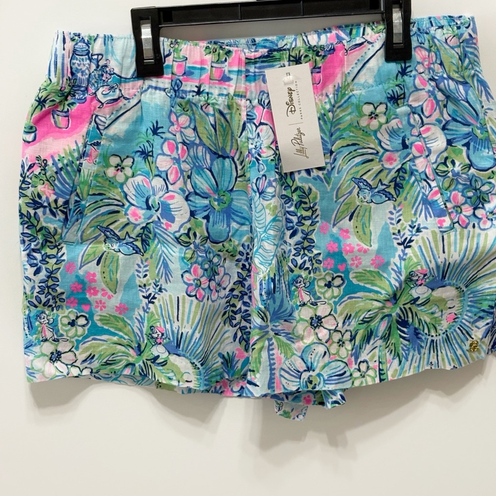 Lilly Pulitzer Women's Floral Cargo Shorts - Blue and Pink